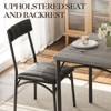 Dining Table Set for 2, Square Kitchen Table and Chairs Set with Upholstered Chairs, Metal Frame and MDF Tabletop, for Small Spaces, Breakfast - 3 of 4