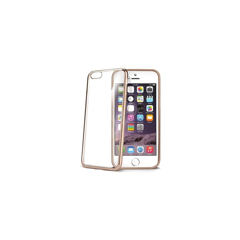 Celly Soft Transparent Laser Cover for iPhone 6/6S - Gold, 1 of 3