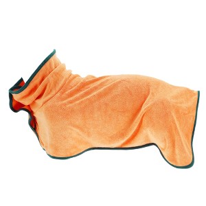 Unique Bargains Dog Bathrobe Fast-Drying Dog Towel X Large Orange - 1 of 4