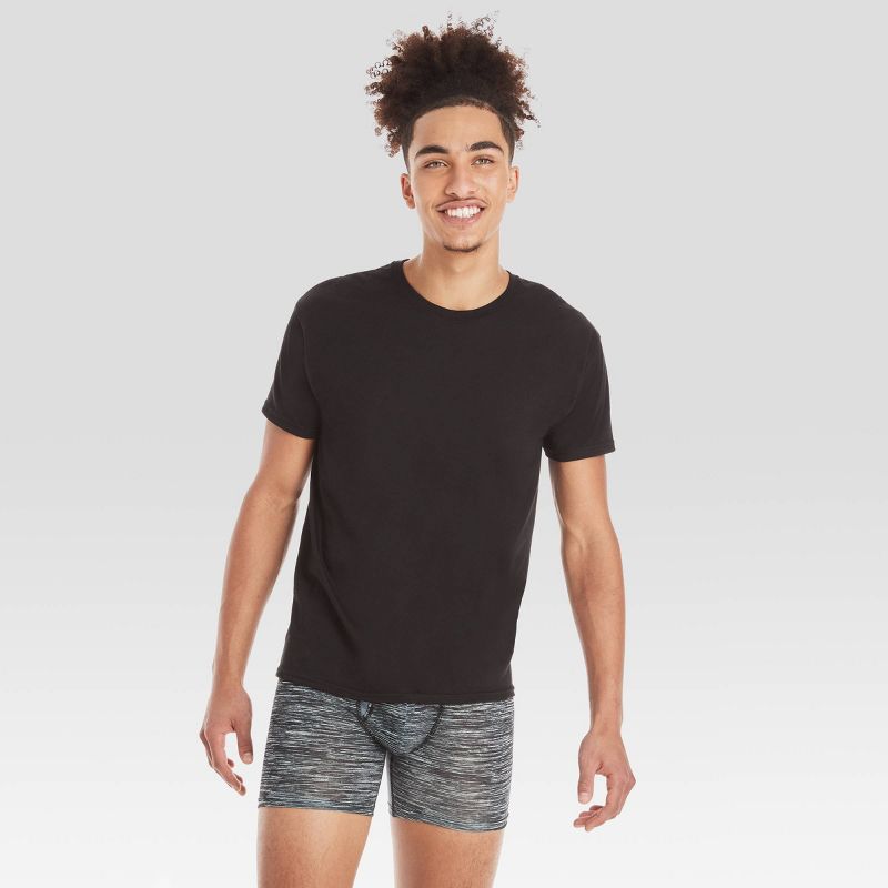 Hanes Men's Premium 5pk Slim Fit Crew Neck T-Shirt - Black, 2 of 8