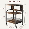 Under Desk Printer Stand with Wheels, 3-Tier Printer Table with Storage Shelves, Printer Cart with Power Outlets for Home Office - 2 of 4
