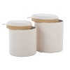 LumiSource Tray Nesting Ottoman Set Fabric/Natural Wood - 2 of 4