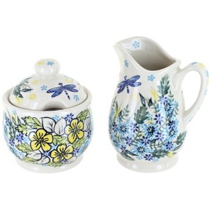Blue Rose Polish Pottery 1583 Vena Cream & Sugar Set - 1 of 1