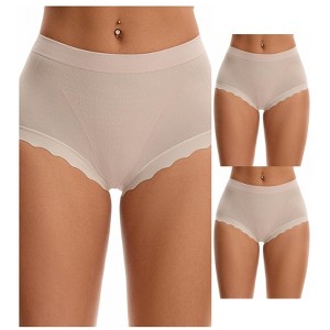 INSPIRE CHIC 3 Packs Women's High Waisted Breathable Tummy Control Underpants - 1 of 4