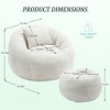 Airsurfer Large Cloud White Bean Bag Chair Cozy Lounge Seating Living Room Accent for Relaxation Areas - 3 of 4