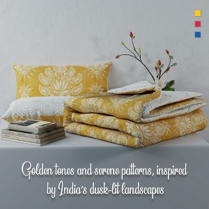 Color Sense 100% Cotton Percale Printed 3-Piece Duvet Cover Set - 1 of 4