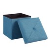 VECELO 46"/30"/15"/11.8" Folding Storage Ottoman Bench, Storage Chest, Linen Fabric Foot Rest Stool, Storage Footstools, Folding Storage Ottoman - 2 of 4