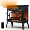 Heynemo Freestanding Electric Fireplace Heater, Portable Electric Stove with Realistic 3D Flame Effect and Infrared Heating, Classic Mantel, Black - 3 of 4