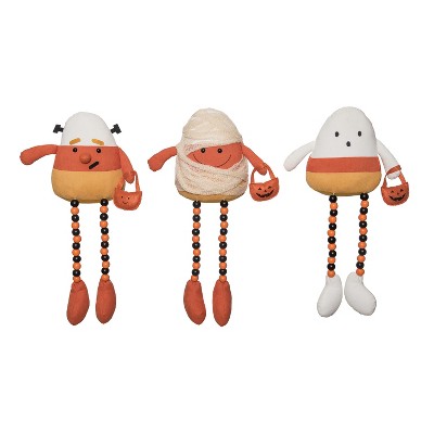 Transpac Plush Candy Corn Costume Sitter Set of 3 Halloween Home Decorations