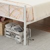 Twin Size Sturdy Modern Stylish Iron Bed Frame with Headboard and Footboard Metal Platform Bed, No Box Spring Needed, Under Bed Storage, White - 4 of 4