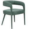 HomeRoots Set of Two Green Upholstered Linen Open Back Dining Side Chairs - 4 of 4