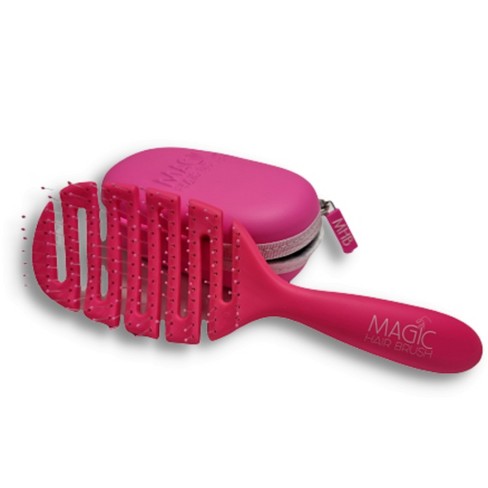 Magic Hair Brush Sports Pink, Professional Flexible Vented Hairbrush For  Detangling W/ Case - Pink : Target