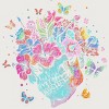Junior's Design By Humans Floral Butterfly Skull Funny Halloween Costume Hippie Flower By JeilJersey T-Shirt - 2 of 3