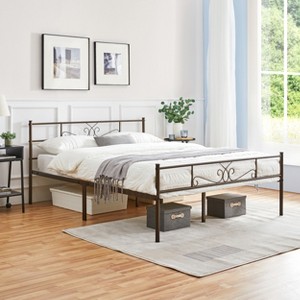 Yaheetech Metal-Framed Platform Bed with Headboard and Footboard - 1 of 4