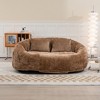 LOVMOR Modern Bean Bag Sofa with 2 Pillows, Oversized Chenille Bean Bag Lazy Sofa, High Back Floor Sofa Lounge Chair, for Gaming Reading Relaxing - 2 of 4