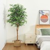 DR.Planzen 5-7FT Artificial Ficus Tree with Black Pot, Realistic Faux Plants Indoor Outdoor Large Fake Tree for Home Decor - 4 of 4