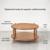 MH London Cherokee Round 2 tier Solid Wood Coffee Table For Living Room - 3 of 4
