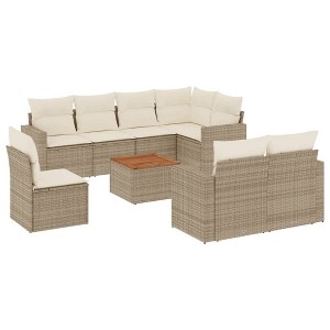 vidaXL Garden Sofa Set Beige and brown - 1 of 4