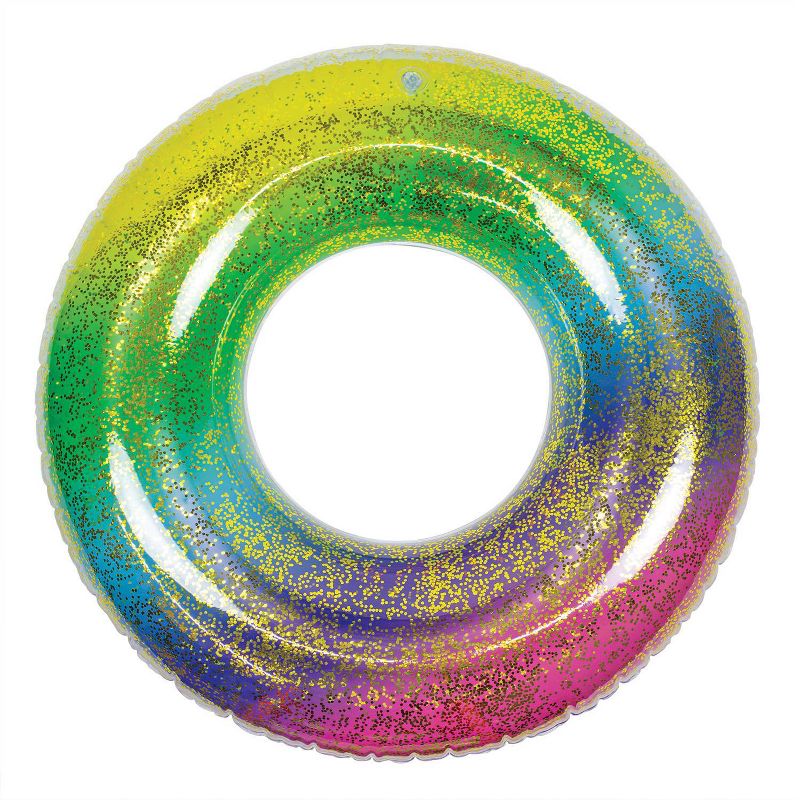 Poolmaster Swimming Pool Float Rainbow Glitter Tube, 1 of 5