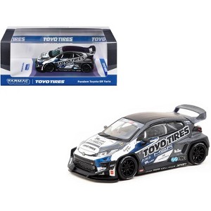 Toyota Pandem GR Yaris RHD "Toyo Tires" Gray Metallic with Graphics "Hobby64" Series 1/64 Die Cast Model Car by Tarmac Works - 1 of 3