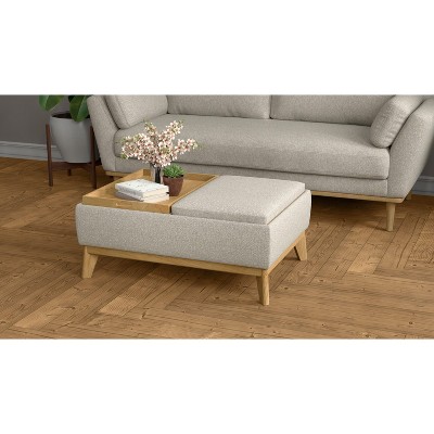 NicBex Storage Bench Ottoman with Storage Reversible Tray Ottoman for Bedroom, Living Room, Entryway