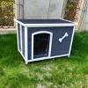 LAOTIES 40" Foldable Wooden Outdoor Dog House,Weatherproof Pet Shelter With Waterproof Roof,Raised Floor And Removable Bottom - 2 of 4