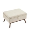 Zeus & Ruta Mid-Century Modern Square Upholstered Storage Ottoman Bench for Entryway, Living Room, or Family Space - 2 of 4