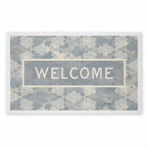 Stupell Industries Crystal Pattern Damask Welcome Printed Outdoor Door Mat, design by Tim Coffey, 18"x30" - 1 of 4