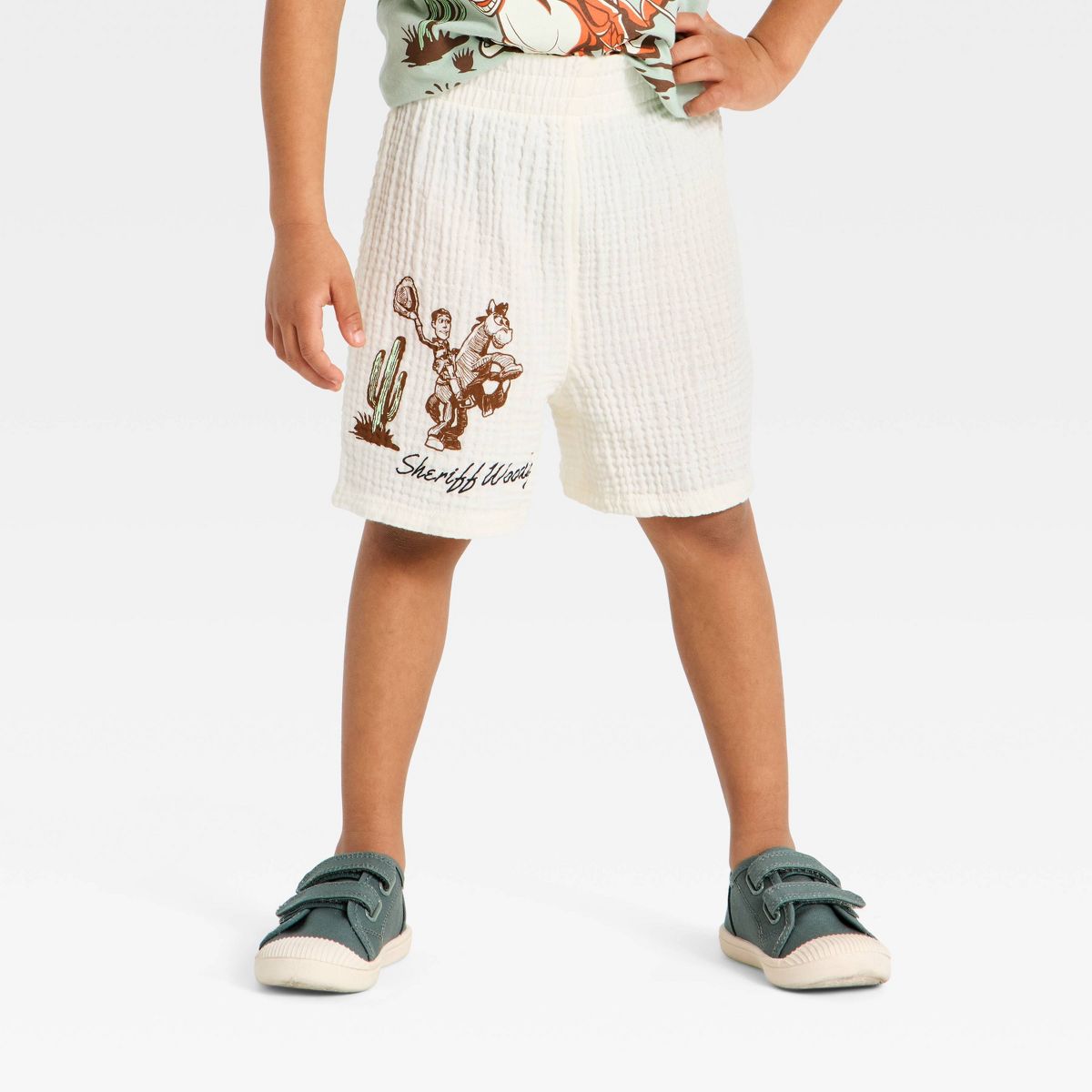 Toddler Boys' 2pc Disney Toy Story Woody Western T-Shirt & Shorts Set - Green - thumbnail 4