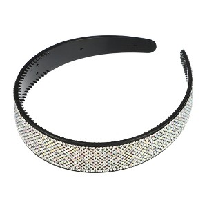 Unique Bargains Women's No Slip Rhinestone Wide-brimmed Headband 4.45"x0.98" White 1 Pc - 1 of 4