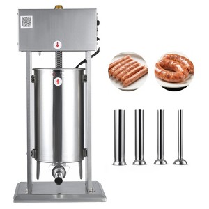VEVOR Electric Sausage Stuffer, 33 LBS / 15 L Vertical Meat Stuffer, Stepless Speed Control and Foot Pedal, for Commercial & Home Use,Silver - 1 of 4