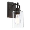 TOBILI 1-Light Bronze Bathroom Lighting over Mirrors Modern Vanity Light Fixtures with Clear Glass Shade - 3 of 4
