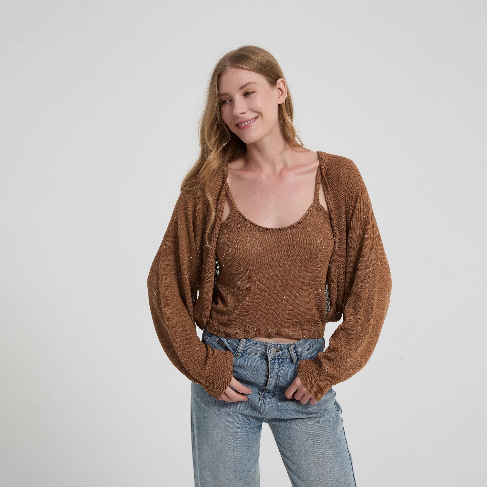 Women's Sequin Shrug Sweater - Wild Fable™