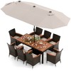 Costway 11 PCS Patio Dining Set with 15ft Double-Sided Patio Umbrella (Base Included) Beige/Coffee/Navy/Orange/Wine/Grey - 4 of 4