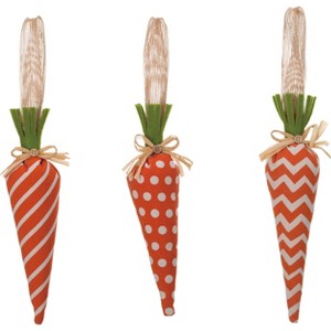 Transpac Burlap Hanging Carrot Ornament Set of 3 Spring Home Decorations - 1 of 1