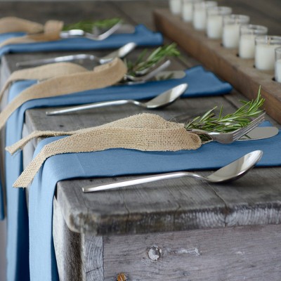 Denim Blue Linen Table Napkin Set of Four