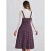 INSPIRE CHIC Women's Plaid Vintage Sleeveless A-Line Overall Pinafore Dress - 4 of 4
