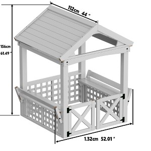 Dexmalle Outdoor Wooden Playhouse with bench and door - 1 of 4
