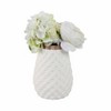 Sagebrook Home 9" Textured Ceramic Vase - White with Brown Accent - Beautiful Decorative Piece For Indoor or Outdoor Use - Contemporary Home or - 2 of 4