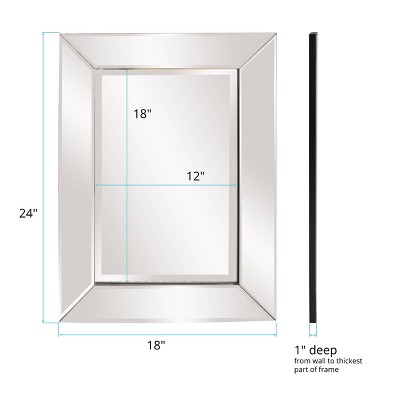 Camden Wood Framed 24"x18" Rectangular Wall Mirror