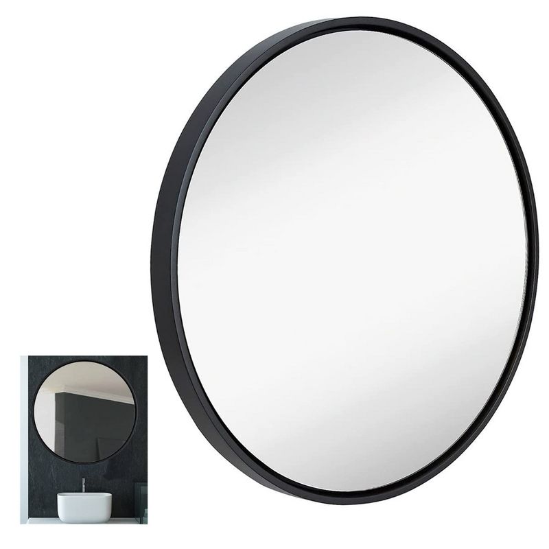 Hamilton Hills Oval Black Framed Mirror, 1 of 7