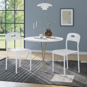 Dining Chairs Set of 1/2/4, Stackable Modern Kitchen Chairs,Plastic Dining Room Chair with Metal Legs - 1 of 4