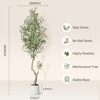 Faux Olive Tree, Olive Trees Artificial Indoor with White Planter, Artificial Silk Plants with Green Leaves and Big Fruits - 3 of 4