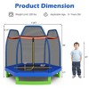 Costway 7 FT Kids Trampoline with Safety Enclosure Net Spring Pad Indoor Outdoor Heavy Duty Yellow/Blue/Green - 4 of 4