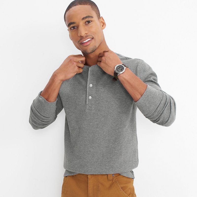 Lands' End Men's Long Sleeve Comfort-First Thermal Waffle Henley, 3 of 5