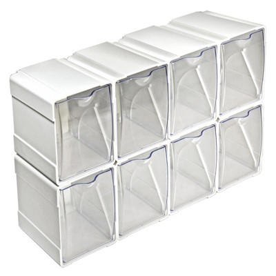 Azar Displays White Stackable Tilt Bin Counter Organizers