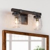 LNC Aries Traditional Mason Jar Vanity  Lights,Black and Rustic Brown/Black and Antique  Brown/Black and Light Gray, 2 Light/ 3 Light/ 4 Light - 2 of 4