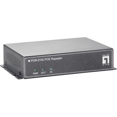 LevelOne POR-0100 Indoor 1 Port PoE Repeater - 1 x 10/100Base-TX, 1 x 10/100Base-TX