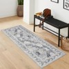 Washable Area Rugs, Non-Slip Neutral Vintage Distressed Soft Rug, Low Pile Stain-Resistant Carpet, Indoor Foldable Print Floor Mat - 2 of 4