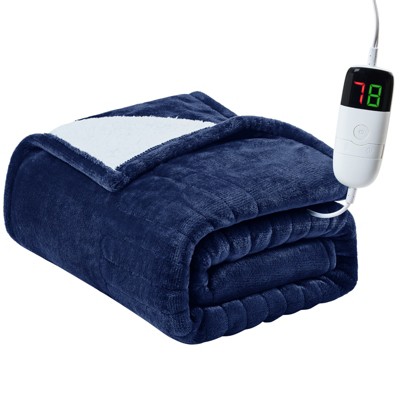 Inhand Heated Blanket Electric Heating Blanket Auto-Off 10 Heat Level Over-Heat Protection Flannel ETL Certified